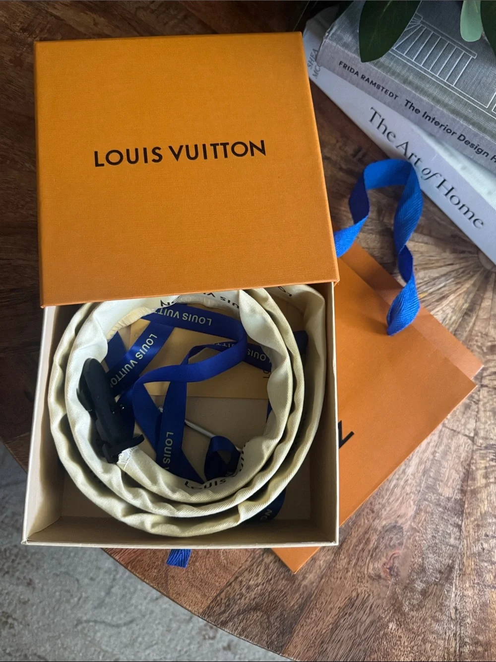 Louis Vuitton Men’s Black Textured Leather LV Buckle Belt